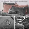 Intelligent Design King Duvet Cover Set, Velvet King Duvet Set, Luxury Diamond Quilting Grey Duvet Cover, Fluffy Duvet Cover with Decorative Pillow and 2 Shams, 4 Pieces, Grey, King/Cal King view 4