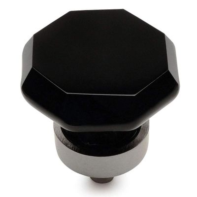 PJS Hardware 5268SN-X Satin Nickel & Black Glass Cabinet Knobthe Best!