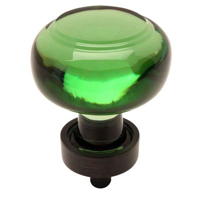 PJS Hardware 6355ORB-EM Oil Rubbed Bronze & Emerald Glass Cabinet Knobthe Best!