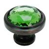 PJS Hardware 5317ORB-EM Oil Rubbed Bronze & Emerald Glass Round Cabinet Knobthe Best! view 1
