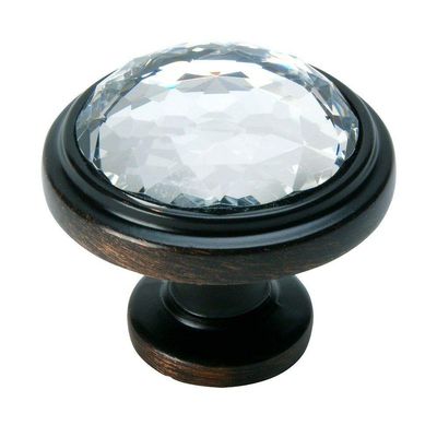 PJS Hardware 317ORB-C Oil Rubbed Bronze & Clear Glass Round Cabinet Knobthe Best!