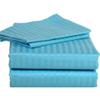 Apsley Linen Damask Stripe Egyptian Cotton 4-PCs Sheet Set Fits Mattress 16-20'' Deep Pocket Luxury Bedding Set High Thread Count Long Staple Sateen Weave (Emperor, Turquoise) view 1