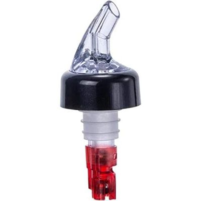(12-PCS-1 Ounce) Red Automatic Measure Pourer Drinks Wine Cocktail Dispenser Portion Control Bar Tools Measured Quick Shot Spirit Liquor Pourers Stopper with Collar