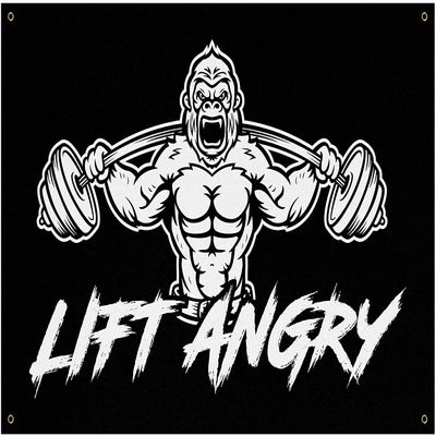Damdekoli Lift Angry Gorilla Banner - Home Gym Decor - Large Quotes Wall Art - Garage Basement - Sports Inspiration - Motivational Fitness (24 x 36 Inches)
