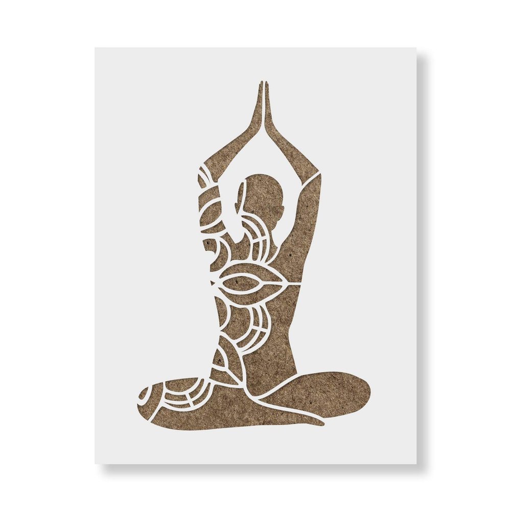Mandala Yoga Stencil - Craft Serene and Spiritual Stencil Decor, Yoga Studio Decor