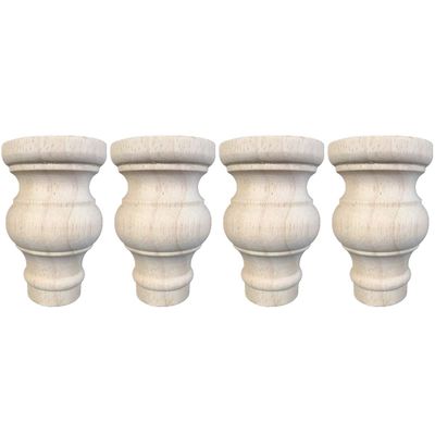 No Paint Set of 4 Carvings Shaped Wood TV Table Legs Furniture Sofa Chair Ottoman Couch Bed Wardrobe Cabinet Legs Type-B