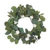 Wreaths LIU- Artificial Green Plant Decorated with Cotton Pastoral Style Front Door, for Halloween and Christmas view 1