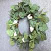 Wreaths LIU- Artificial Green Plant Decorated with Cotton Pastoral Style Front Door, for Halloween and Christmas view 2