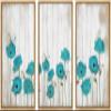 SIGNWIN 3 Piece Framed Canvas Wall Art Wild Flowers on Wood Background Canvas Prints Home Artwork Decoration for Living Room,Bedroom - 16"x24"x3 Panels view 1