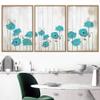 SIGNWIN 3 Piece Framed Canvas Wall Art Wild Flowers on Wood Background Canvas Prints Home Artwork Decoration for Living Room,Bedroom - 16"x24"x3 Panels view 2