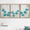 SIGNWIN 3 Piece Framed Canvas Wall Art Wild Flowers on Wood Background Canvas Prints Home Artwork Decoration for Living Room,Bedroom - 16"x24"x3 Panels view 3