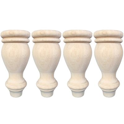 No Paint Set of 4 Carvings Shaped Wood TV Table Legs Furniture Sofa Chair Ottoman Couch Bed Wardrobe Cabinet Legs Type-A
