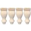 No Paint Set of 4 Carvings Shaped Wood TV Table Legs Furniture Sofa Chair Ottoman Couch Bed Wardrobe Cabinet Legs Type-A view 1