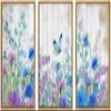 SIGNWIN 3 Piece Framed Canvas Wall Art Wild Flowers on Wood Background Canvas Prints Home Artwork Decoration for Living Room,Bedroom - 16"x24"x3 Panels view 1