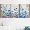 SIGNWIN 3 Piece Framed Canvas Wall Art Wild Flowers on Wood Background Canvas Prints Home Artwork Decoration for Living Room,Bedroom - 16"x24"x3 Panels view 3