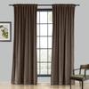 Drapifytex Set of 2 Solid Velvet Room Darkening Curtains Back Tab Rod Pocket Brown 50W x 63L Inch view 1