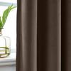 Drapifytex Set of 2 Solid Velvet Room Darkening Curtains Back Tab Rod Pocket Brown 50W x 63L Inch view 4
