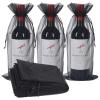 Shintop Organza Wine Bags 750ML, 14 1/3 x 6 1/3 inches Wine Bottle Gift Bags with Drawstring for Halloween Party Festival Gift Favors (Black, 30pcs) view 1