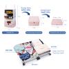 TABITORA Travel Luggage Organizer and Packing Cube Space Saver with Built in Hanging Shelves and Laundry Storage Compartment (Pink XL) view 3