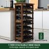 Everous Wine Rack Wood Floor Standing 28 Bottles - 7 Tier Wooden Wine Holder Storage Organizer for Kitchen, Pantry, Wine Cellar, Bar - Freestanding Display Rack Natural Acacia - Sustainable Home Decor view 2
