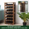 Everous Wine Rack Wood Floor Standing 28 Bottles - 7 Tier Wooden Wine Holder Storage Organizer for Kitchen, Pantry, Wine Cellar, Bar - Freestanding Display Rack Natural Acacia - Sustainable Home Decor view 3