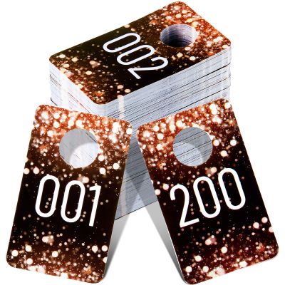 Jetec 200 Pieces Consecutive Plastic Live Sale Number Tags, Champagne Gold