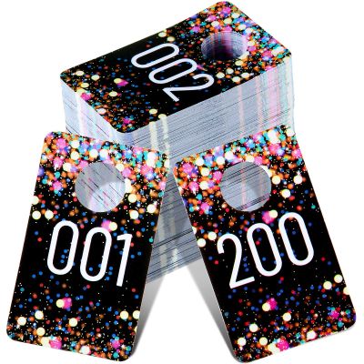 Jetec 200 Pieces Consecutive Plastic Live Sale Number Tags,Multicolor