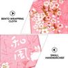 VALICLUD Bento Wrapping Cloth Cherry Flower Rabbit Printed Handkerchief Japanese Style Bento Lunch Bandana Cover Bag Decorative Table Cloth for Home Picnic Camping Outdoor Pink view 4