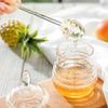 Agatige 245ml Honey Jars with Dipper, Crystal Plastic Beehive Honey Pot Syrup Dispenser for Home Kitchen view 2