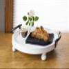 Kate and Laurel Bruillet Farmhouse Round Tray, 15 inch Diameter, Rustic White, Wood Tray for Coffee Table view 4