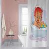 OERJU 72x84inch Cute Baby Happy Bathing Shower Curtain Cartoon Boy Yellow Duck White Bathtub Funny Scene Modern Kids Bathroom Decor Waterproof Fabric Shower Curtain Liner Durable with Hooks view 4