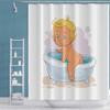 OERJU 72x84inch Cute Baby Bathing Shower Curtain Cartoon Lovely Naked Boy Funny Scene White Bathtub 3D Printed Modern Simple Kids Bathroom Decor Fabric Shower Curtain Liner Durable with Hooks view 2