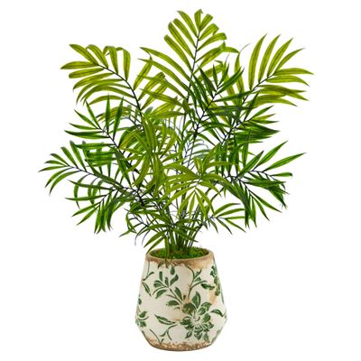 Nearly Natural 18in. Mini Areca Palm Artificial Plant in Floral Vase