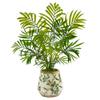 Nearly Natural 18in. Mini Areca Palm Artificial Plant in Floral Vase view 1