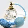 Alice-Aliya Genuine Crystal Perfume Refillable Empty Atomizer Bottle With Bulb And Tassel Sprayer Attachment. (Turquoise bulb and tassel color) view 1