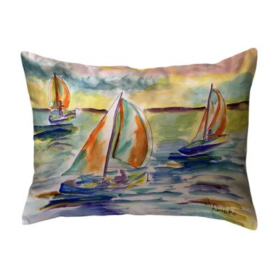 Betsy Drake Sail Race Large Noncorded Pillow 16 Inches by 20 Inches