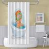 OERJU 72x78inch Cartoon Shower Curtain Cute Baby Wearing Swim Goggles Bathing White Bathtub 3D Printed Modern Simple Kids Bathroom Decor Waterproof Fabric Shower Curtain Liner Durable with Hooks view 3