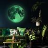 Glow in The Dark Moon Star Wall Stickers for Kids Room 2 PCS,Luminous 3D Self-Adhesive DIY Removable Wall Sticker Fluorescent for Boys and Girls Bedroom Nursery Decor and Living Room (Green Moon) view 1