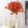 Artificial Outdoor Flowers,8 Bundles UV Resistant Fake Flowers,Artificial Violet Flowers Plastic Faux Flowers Greenery Plants for Outdoor Garden Porch Window Box Decoration(Orange Red) view 4