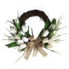 Wreaths LIU- Tulip White for Front Door Home Garden Wedding Party Decoration or Photography Props view 1