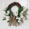 Wreaths LIU- Tulip White for Front Door Home Garden Wedding Party Decoration or Photography Props view 3