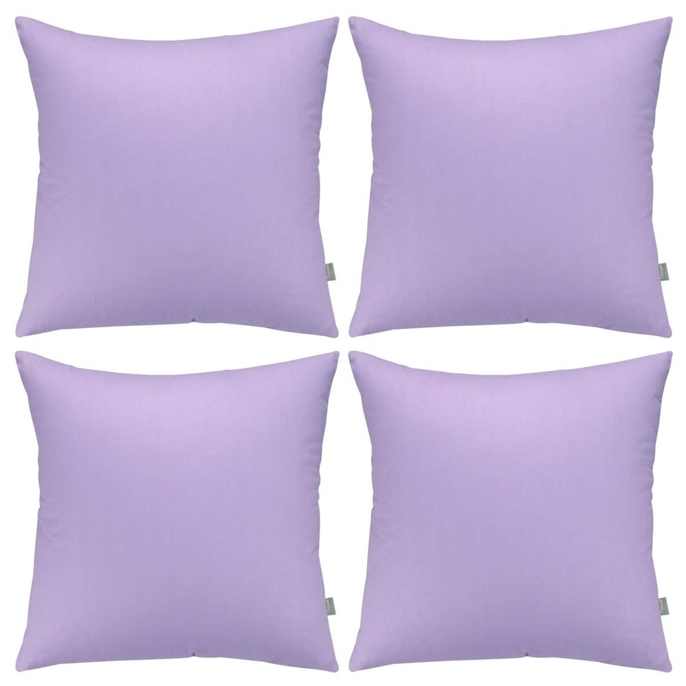 4-Pack 100% Cotton Comfortable Solid Decorative Throw Pillow Case,Thmyo Square Cushion Cover Pillowcase Sublimation Blank Pillow Covers DIY Throw Pillowcase for Sofa (26x26 inch/ 66x66cm,Light Purple)