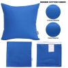 4-Pack 100% Cotton Comfortable Solid Decorative Throw Pillow Case,Thmyo Square Cushion Cover Pillowcase Sublimation Blank Pillow Covers DIY Throw Pillowcase for Sofa Couch(26x26 inch/ 66x66cm,Blue) view 4