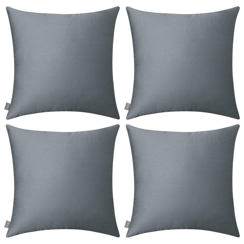 4-Pack 100% Cotton Comfortable Solid Decorative Throw Pillow Case Square Cushion Cover Pillowcase Sublimation Blank Pillow Covers(Cover Only,No Insert) (26x26 inch/ 66x66cm, Dark Grey)