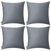 4-Pack 100% Cotton Comfortable Solid Decorative Throw Pillow Case Square Cushion Cover Pillowcase Sublimation Blank Pillow Covers(Cover Only,No Insert) (26x26 inch/ 66x66cm, Dark Grey) view 1