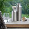 Echtwerk Practical drinking bottle made of stainless steel with bamboo lid, 500 ml view 4