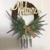 Wreaths LIU- Front Door Welcome 14 Inch Purple Lavender for Home Farmhouse Office Studio Decoration view 2