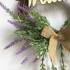Wreaths LIU- Front Door Welcome 14 Inch Purple Lavender for Home Farmhouse Office Studio Decoration view 4