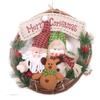12.6'' Christmas Wreaths for Front Door Window Wall, Cute Reindeer Santa Snowman Plush Figurine Doll Set Small Grapevine Wreath Indoor Winter Holiday Wreaths Christmas Decoration Hanging Ornament view 1