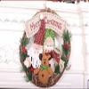 12.6'' Christmas Wreaths for Front Door Window Wall, Cute Reindeer Santa Snowman Plush Figurine Doll Set Small Grapevine Wreath Indoor Winter Holiday Wreaths Christmas Decoration Hanging Ornament view 2